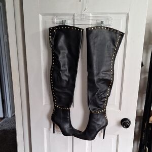 Charlotte Russe Black Over-the-Knee Stiletto Boots
